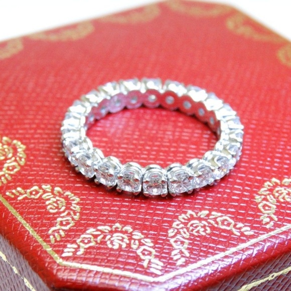Cartier Platinum Diamond Wedding Eternity Band - Picture 6 of 7